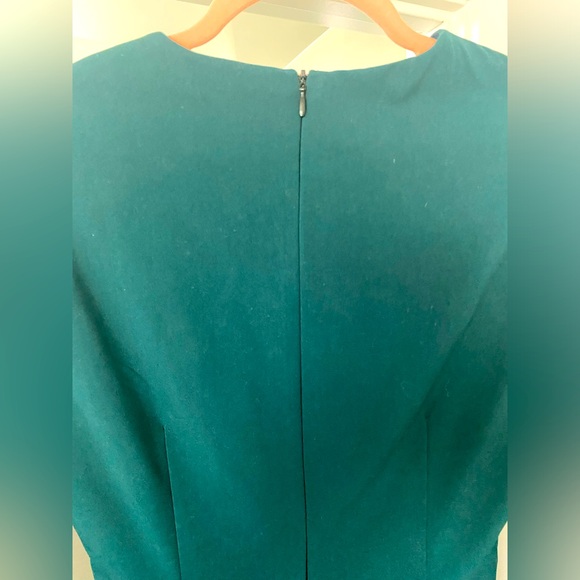 Zara Draped Midi Dress w Back Slit in Deep Turquoise - Picture 5 of 9